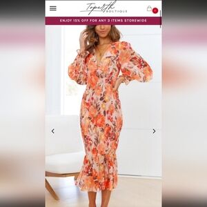 Floral Orange Dress